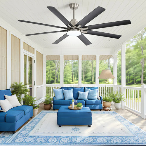 Alloy 66 Inch Modern 8-Blade Ceiling Fan Chandelier smart remote control and features