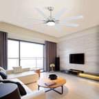 Alloy 66 Inch Modern 8-Blade Ceiling Fan Chandelier blade detail — modern finish texture