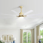 Alloy 66 Inch Modern 8-Blade Ceiling Fan Chandelier in modern living room interior
