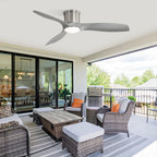 Glide 52 Inch Flush Mount Ceiling Fan Chandelier side profile showing flush mount design