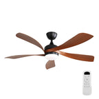 Lanai 52 Inch 5-Blade Ceiling Fan Chandelier Black front view on white background