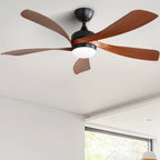 Lanai 52 Inch 5-Blade Ceiling Fan Chandelier side profile showing 5-blade design