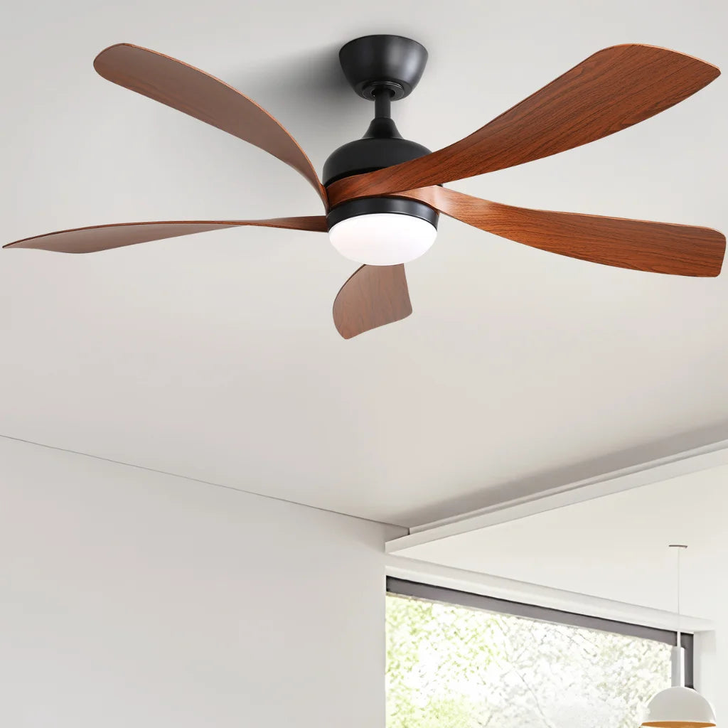 Lanai 52 Inch 5-Blade Ceiling Fan Chandelier side profile showing 5-blade design