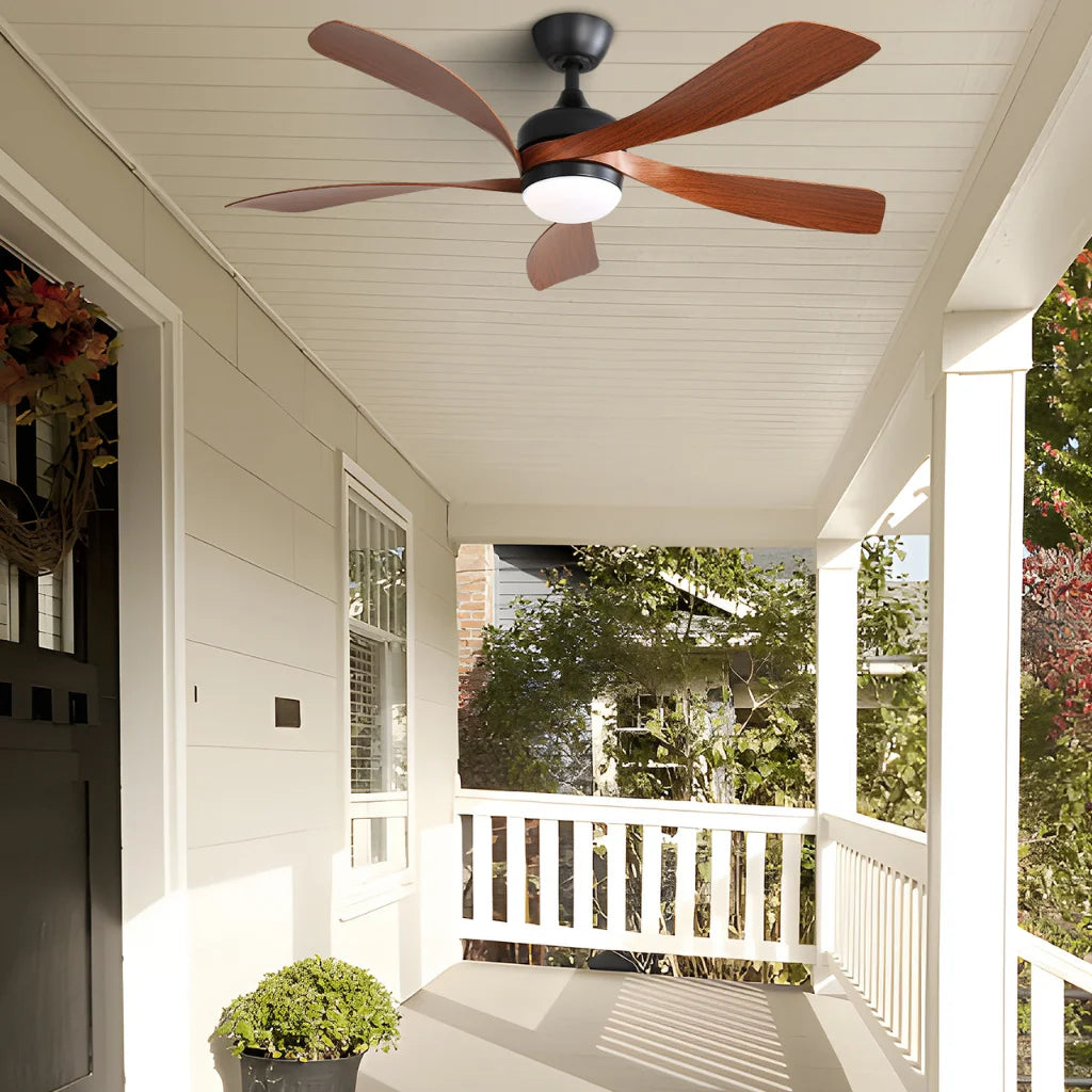Lanai 52 Inch 5-Blade Ceiling Fan Chandelier in modern living room interior