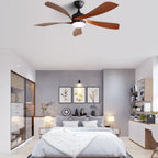Lanai 52 Inch 5-Blade Ceiling Fan Chandelier remote control and 3-color dimming features
