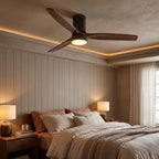 Arbor 52 Inch Flush Mount Ceiling Fan Chandelier in cozy dining room with warm light