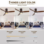 Arbor 52 Inch Flush Mount Ceiling Fan Chandelier solid wood blade detail — coffee finish