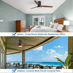 Arbor 52 Inch Flush Mount Ceiling Fan Chandelier flush mount motor housing close-up