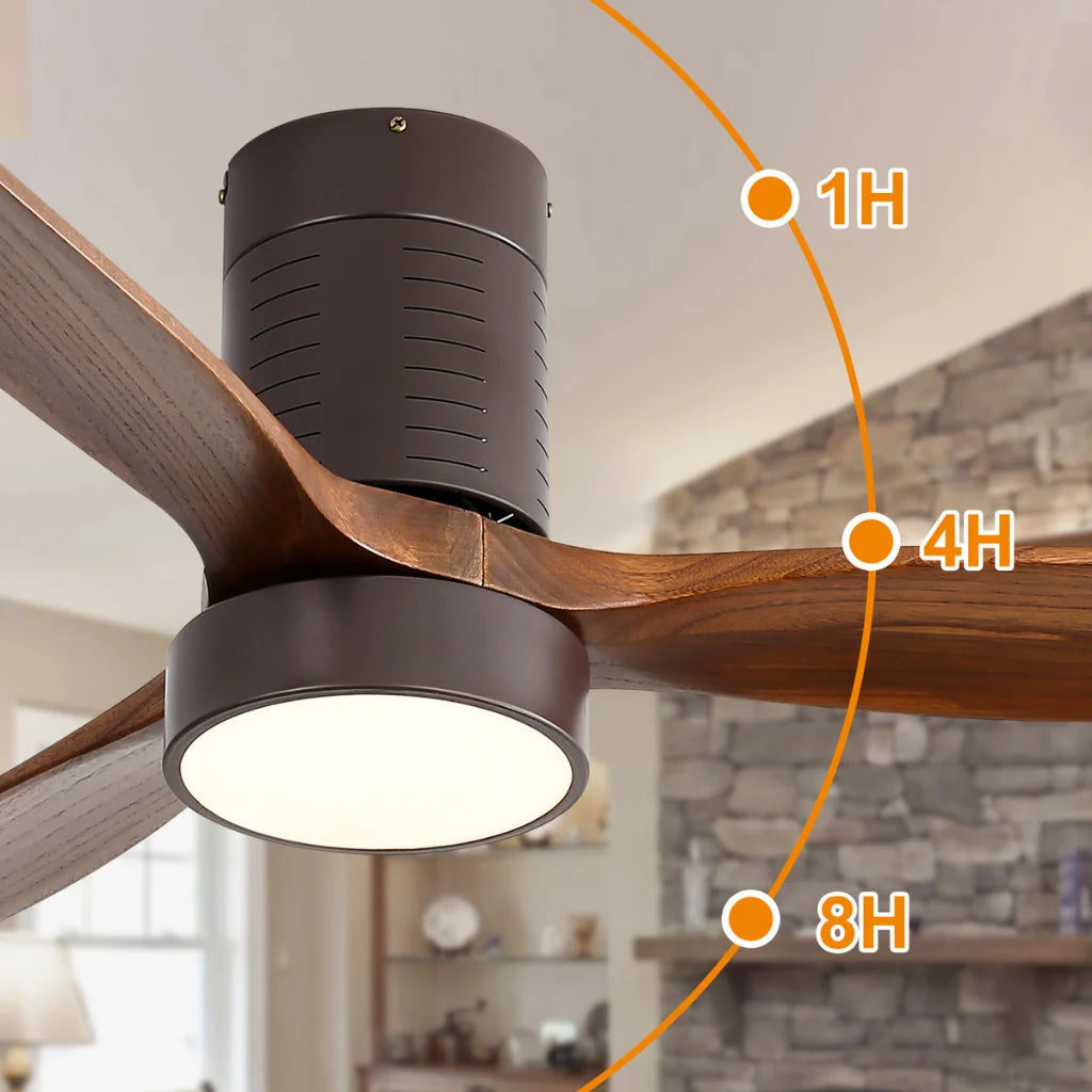 Arbor 52 Inch Flush Mount Ceiling Fan Chandelier remote control and dimming features