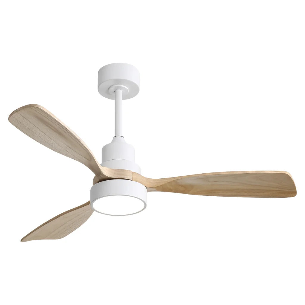 Alba 48 Inch 3-Blade Wood Ceiling Fan Chandelier front view on white background