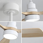 Alba 48 Inch 3-Blade Wood Ceiling Fan Chandelier packaging box and assembly components