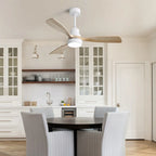 Alba 48 Inch 3-Blade Wood Ceiling Fan Chandelier in modern living room interior setting
