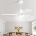 Alba 48 Inch 3-Blade Wood Ceiling Fan Chandelier wood blade detail — natural grain texture