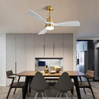 Alba 48 Inch 3-Blade Wood Ceiling Fan Chandelier in bedroom interior installation