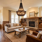 Veil Modern Brown LED Chandelier for Living Room & Dining Room
