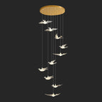 10 lights birds design large staircase chandelier