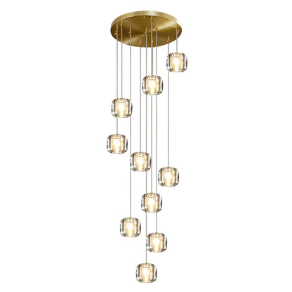10 lights gold crystal chandelier for staircase