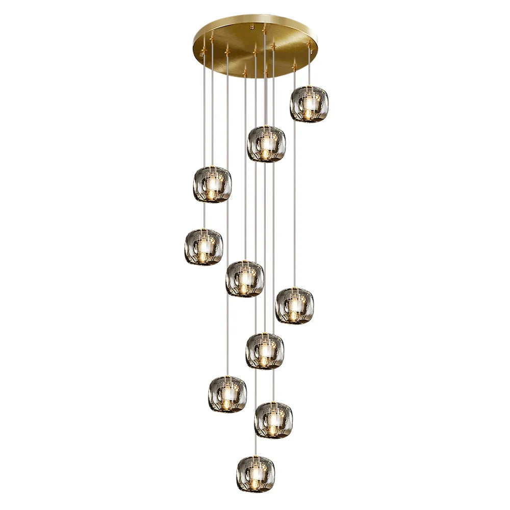 10 lights smokr gray crystal chandelier for staircase