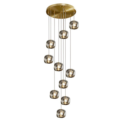 10 lights smokr gray crystal chandelier for staircase
