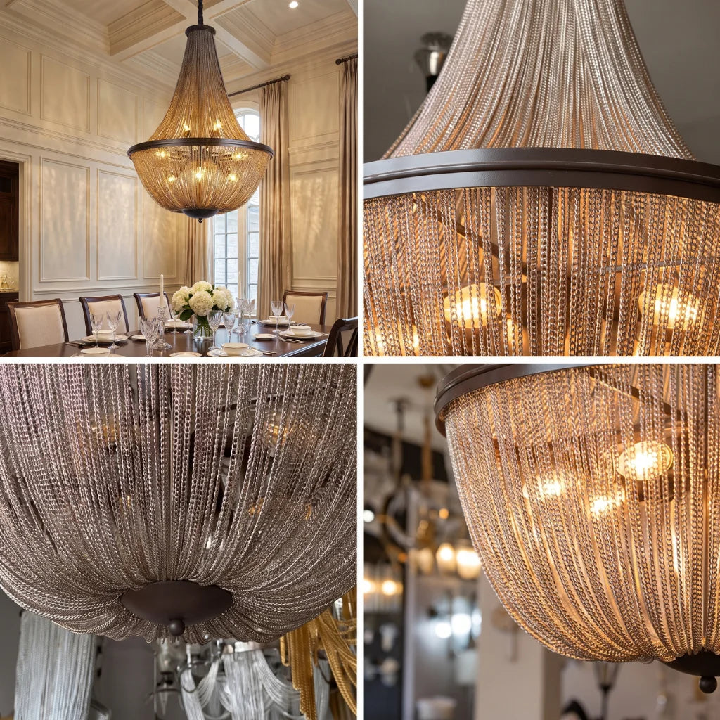Veil Modern Brown LED Chandelier for Living Room & Dining Room