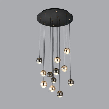 12 lights led ball chandelier for staircase