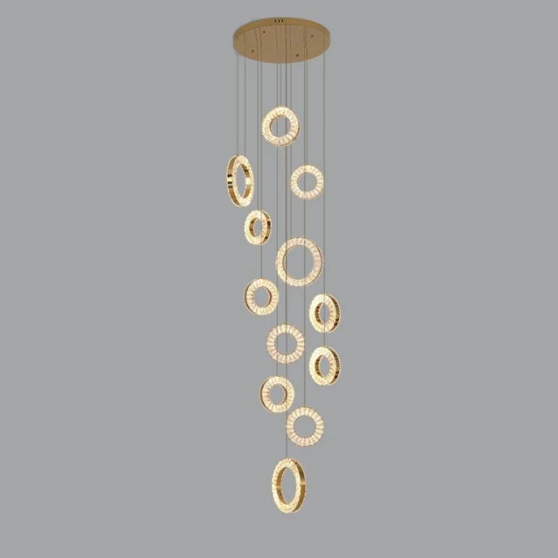 12 ring design hanging light for hallway