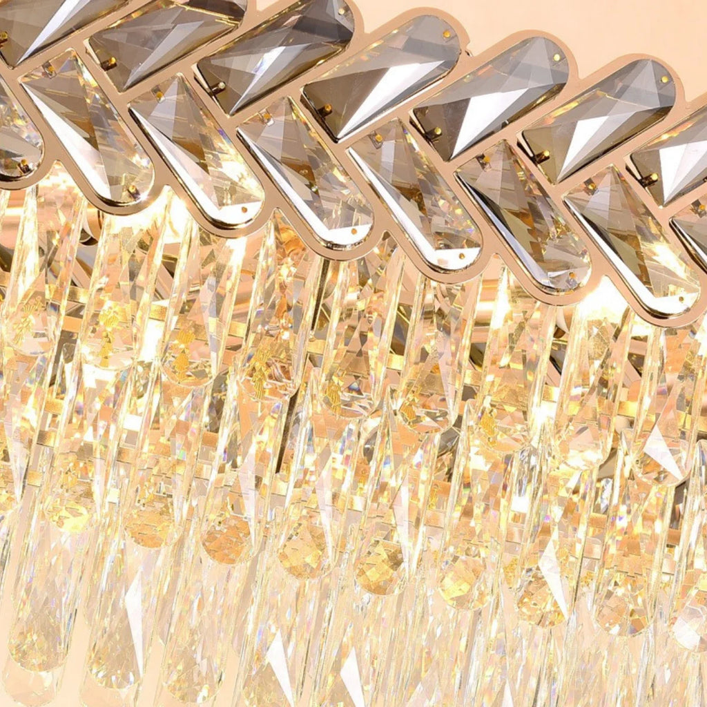 Solis Modern Gold Smoky Gray Crystal Pendant Light for Dining Room & Kitchen