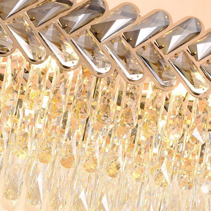 Solis Modern Gold Smoky Gray Crystal Pendant Light for Dining Room & Kitchen