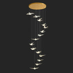 15 lights birds design large staircase chandelier