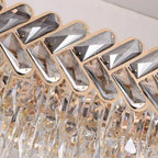 Solis Modern Gold Smoky Gray Crystal Pendant Light for Dining Room & Kitchen