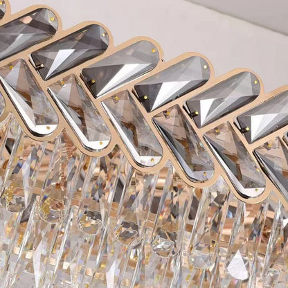 Solis Modern Gold Smoky Gray Crystal Pendant Light for Dining Room & Kitchen