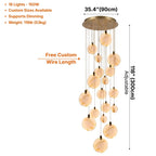 18 lights large Marble Staircase Chandelier 