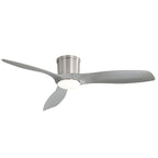 Glide 52 Inch Flush Mount Ceiling Fan Chandelier with Dimmable LED Light & Remote Control, Brushed Nickel
