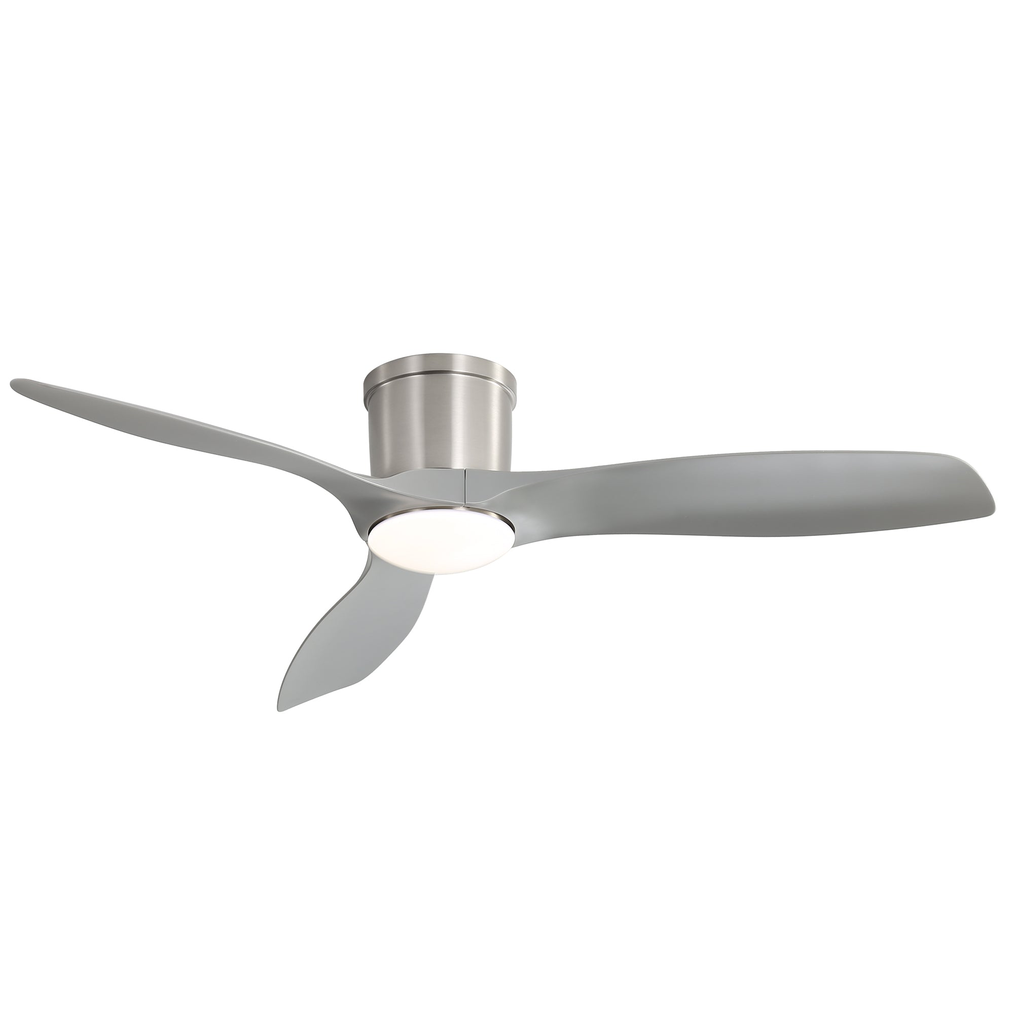 Glide 52 Inch Flush Mount Ceiling Fan Chandelier with Dimmable LED Light & Remote Control, Brushed Nickel