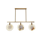 Orvia Natural Marble & Brushed Copper LED Pendant Light for Dining Room