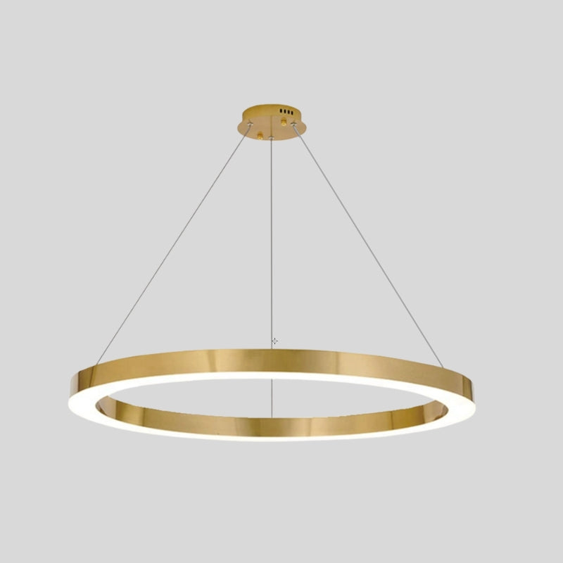 1 ring brushed gold led hanging light