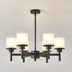 Clara matte black farmhouse chandelier packaging and assembly components