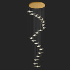 21 lights birds design large staircase chandelier
