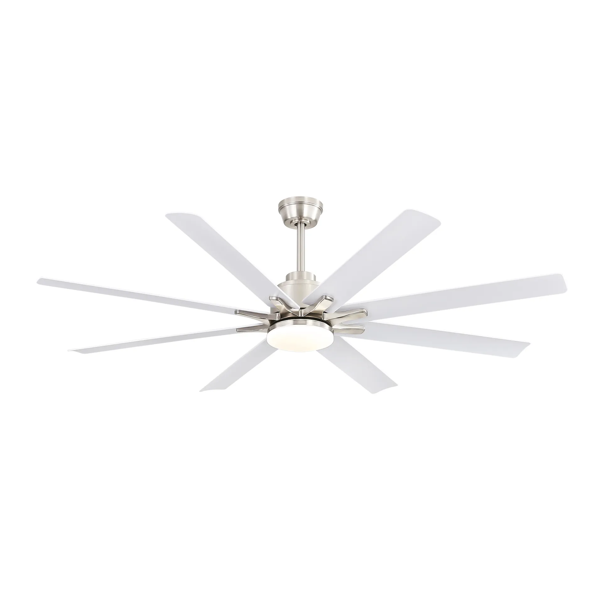 Alloy 66 Inch Ceiling Fan Chandelier Nickel + White