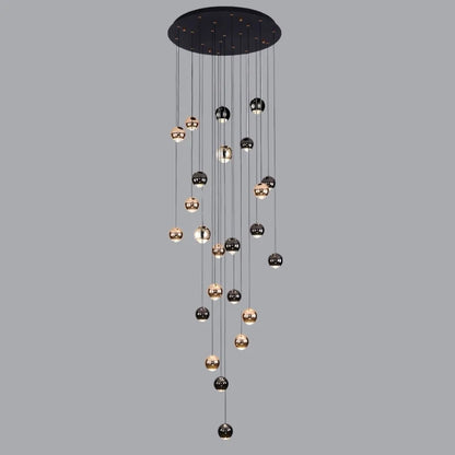 24 lights led ball chandelier for staircase