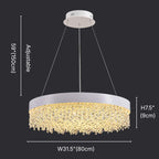 Vetra Luxury Round Crystal Chandelier for Living Room & Dining Room