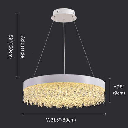 Vetra Luxury Round Crystal Chandelier for Living Room & Dining Room