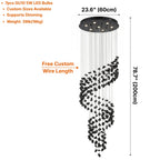 Black Spiral Chandelier Gema obsidian texture close-up detail
