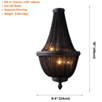 Veil Brown Aluminum Chain Modern LED Wall Light for Bedroom & Living Room