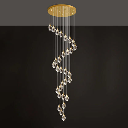 30 lights diamond crystal chandelier for staircase