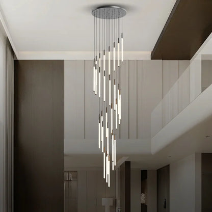 32 lights tube chandelier for staircase