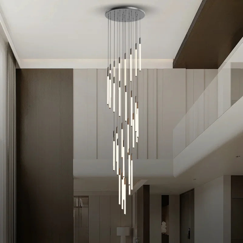 32 lights tube chandelier for staircase