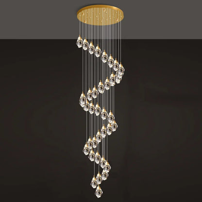 35 lights diamond crystal chandelier for staircase