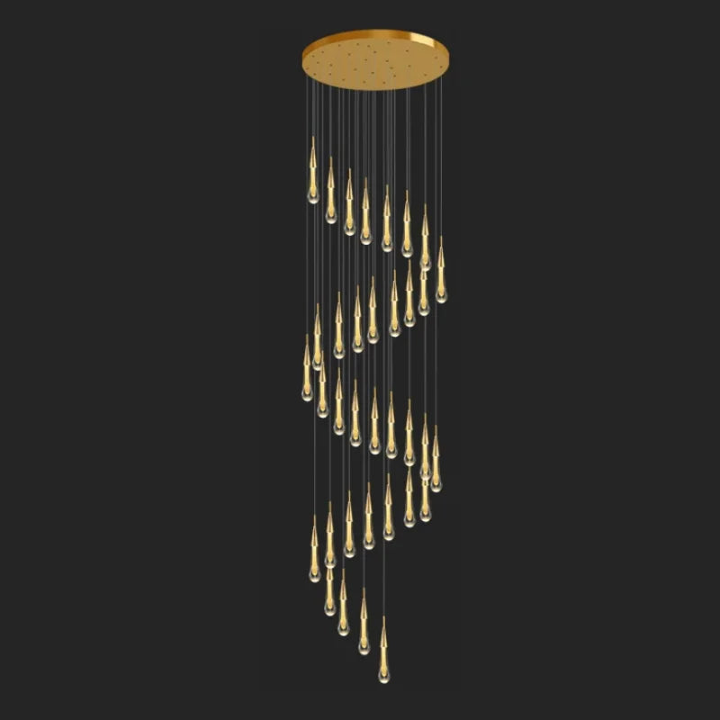 36 lights spiral staircase chandelier