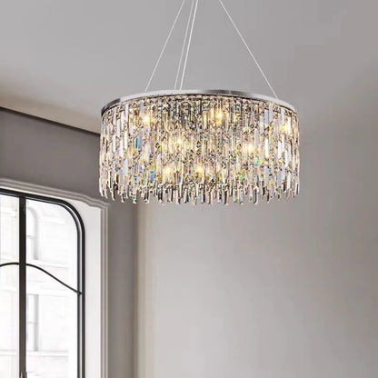 Drift Modern Chrome Crystal Chandelier for Living Room